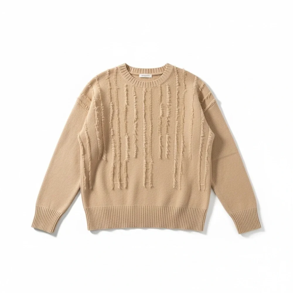 &merci Crewneck Long sleeve Sweater Camel/tan Size Large